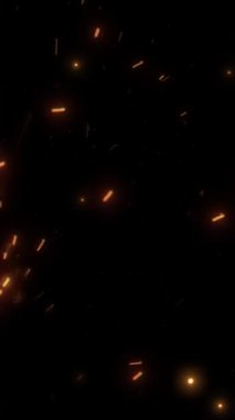 Uçan ateş parçacıkların sinematik video elementlerini ateşliyor