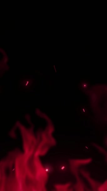Burning Fire Οπτική Επίδραση Ιπτάμενες Σπίθες Σωματίδια — Αρχείο Βίντεο