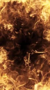 Dikey video - Yangın patlamaları Şok Dalgaları Dramatik Görüntü Görsel Efekti Gerilim Oluştur.