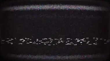 Eski TV ekranından ses gelmiyor. Ekran hasarı TV efektleri ve objeler. VHS. Kötü parazit. Retro 80 'ler, 90' lar.