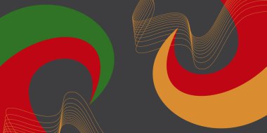 Dalga deseni Junetenth sancak şablonu. Pankart, tebrik kartı, poster için vektör.