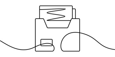 Dosya dizin sembolünün sürekli çizimi. soyut çizgi çizimi