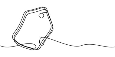 Etiket çizgisi sembolünün sürekli çizimi. soyut çizgi çizimi