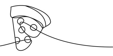 Pizza sembolünün aralıksız çizimi. soyut çizgi çizimi