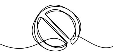 İçki yasağı sembolünün aralıksız çizimi. soyut çizgi çizimi