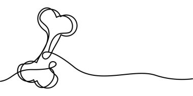 Kemik sembolünün aralıksız çizimi. soyut çizgi çizimi