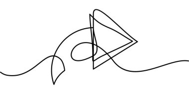 Doğru yönde ok sembolünün sürekli çizimi. soyut çizgi çizimi