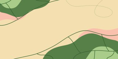 bahar arkaplanı yeşil renkler soyut şekiller, dalgalar ve yaprak desenleri. tasarım ücretsiz telif alanı alanı