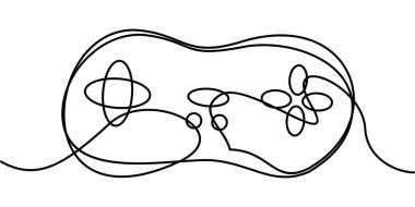 joystick sembolünün aralıksız çizimi. soyut çizgi çizimi