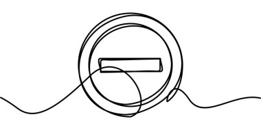 Yasak işaret sembolünün aralıksız çizimi. soyut çizgi çizimi