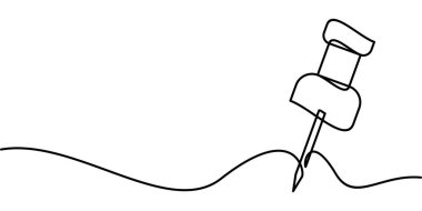 Pin sembolünün aralıksız çizimi. soyut çizgi çizimi