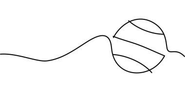 Basketbol sembolünün aralıksız çizimi. soyut çizgi çizimi