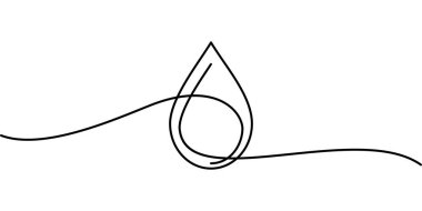 Sürekli su damlası sembolü çizimi. soyut çizgi çizimi