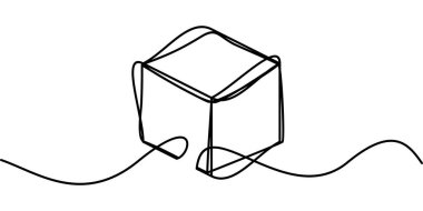 Sürekli kutu sembolü çizimi. soyut çizgi çizimi