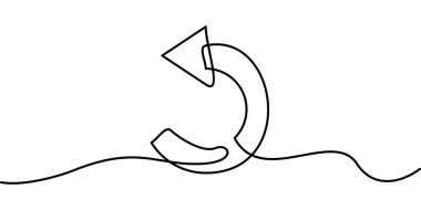 Aralıksız çizgi geri al ok sembolü çiziyor. soyut çizgi çizimi