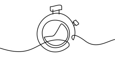 Devamlı kronometre sembolü çizimi, saat. soyut çizgi çizimi