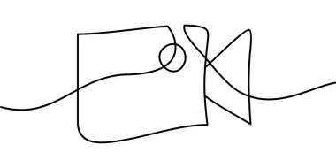 Sürekli video kamera sembolü çizimi. soyut çizgi çizimi