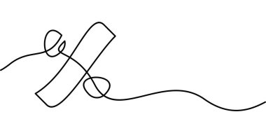 Yüzde işaretinin sürekli çizimi. soyut çizgi çizimi