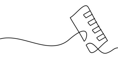 Devamlı çizgi çizen cetvel sembolü. soyut çizgi çizimi