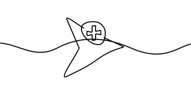 İmleç sembolü eklemek için sürekli çizgi çizimi. soyut çizgi çizimi