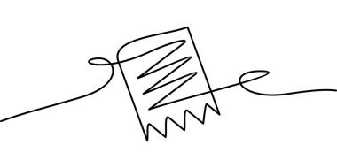 Fatura sembolünün sürekli çizimi. soyut çizgi çizimi