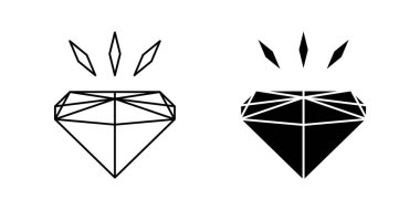 Mücevher simgesi seti. Elmas sembolü. Moda ve modern tasarım