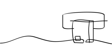 Sürekli finansal gelir sembolü çizimi. soyut çizgi çizimi