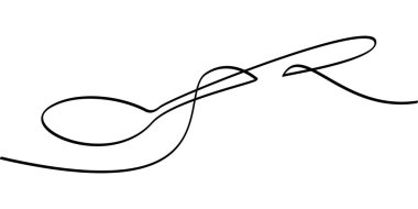 Sürekli kaşık sembolü çizimi. soyut çizgi çizimi