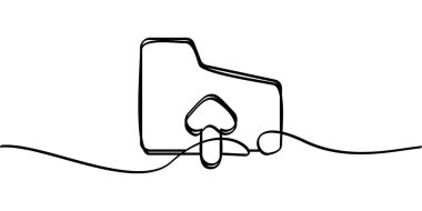 Devamlı satır gönderme klasörü sembolü. soyut çizgi çizimi