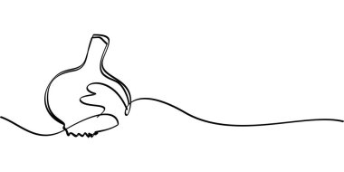 Soğan sembolünün aralıksız çizimi. soyut çizgi çizimi