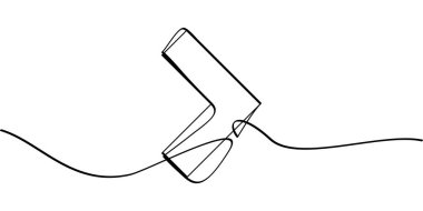 Aralıksız çizgi çizen ok sembolü. soyut çizgi çizimi