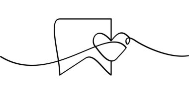 En sevdiğin sembolü çizmeye devam et. soyut çizgi çizimi