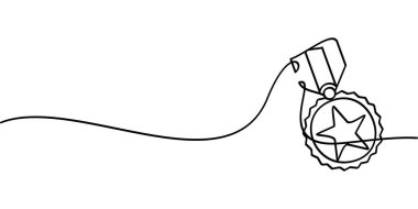 Madalya tüzüğünün aralıksız çizimi. soyut çizgi çizimi