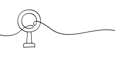 Süslü ayna sembolünün aralıksız çizimi. soyut çizgi çizimi