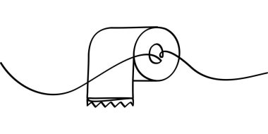 Tuvalet kağıdı sembolünün aralıksız çizimi. soyut çizgi çizimi