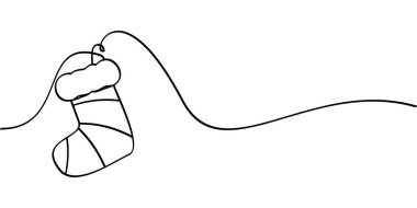 Çorap sembolünün aralıksız çizimi. soyut çizgi çizimi