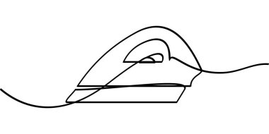 Demir sembolün aralıksız çizimi. soyut çizgi çizimi