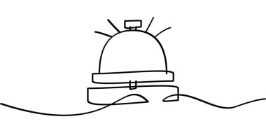 Sürekli otelin çan sembolü çizimi. soyut çizgi çizimi