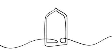 Sürekli kubbe ya da kapı sembolü çizimi. soyut çizgi çizimi