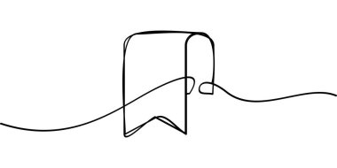 Yer imi sembolünün sürekli çizimi. soyut çizgi çizimi