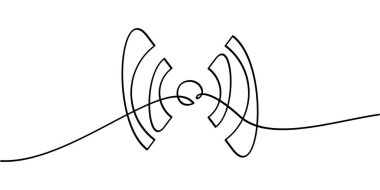Sinyal sembolünün aralıksız çizimi. soyut çizgi çizimi