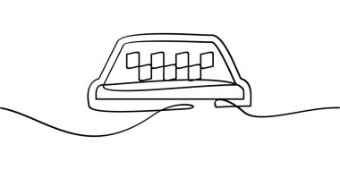 Sürekli taksi sembolü çizimi. soyut çizgi çizimi