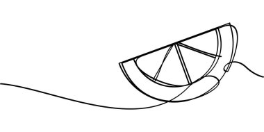 Sürekli turuncu meyve sembolü çizimi. soyut çizgi çizimi