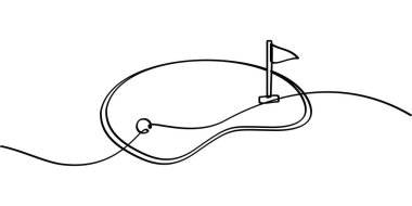 Devamlı golf sembolü çizimi. soyut çizgi çizimi