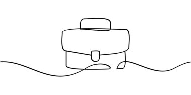 Sürekli evrak çantası sembolü çizimi. soyut çizgi çizimi