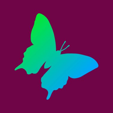 Basit düz sanat minimalist renk değişkeni kelebeğin işareti