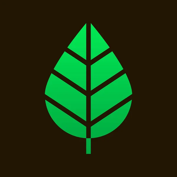Minimalistyczny Abstrakcyjny Geometryczny Płaski Znak Sztuki Zielony Liść — Wektor stockowy