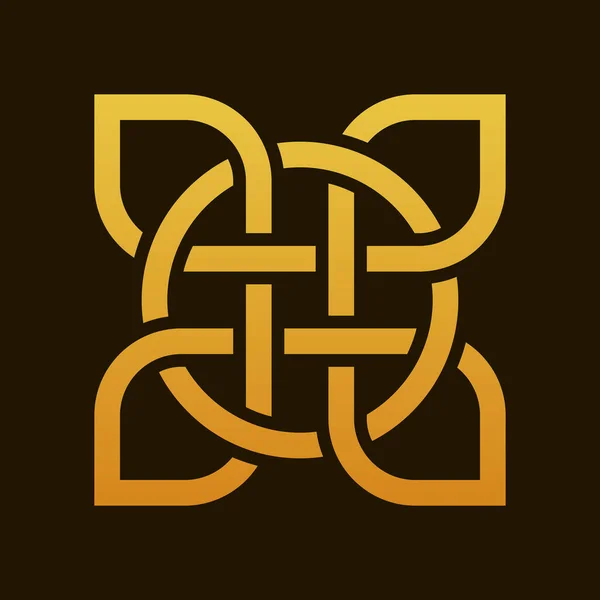 Minimalistyczny Kwadratowy Znak Elementu Skandynawskiego Lub Celtyckiego Wzoru — Wektor stockowy