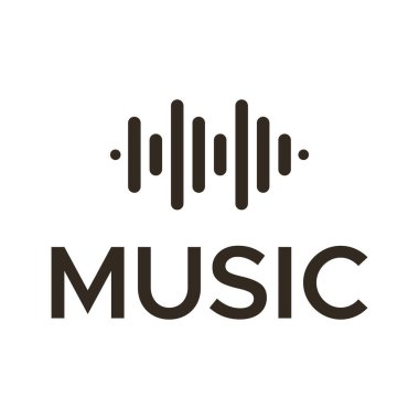 Eşitleyici ve yazıt müziğinin çizgilerinin soyut minimalist tek renkli işareti