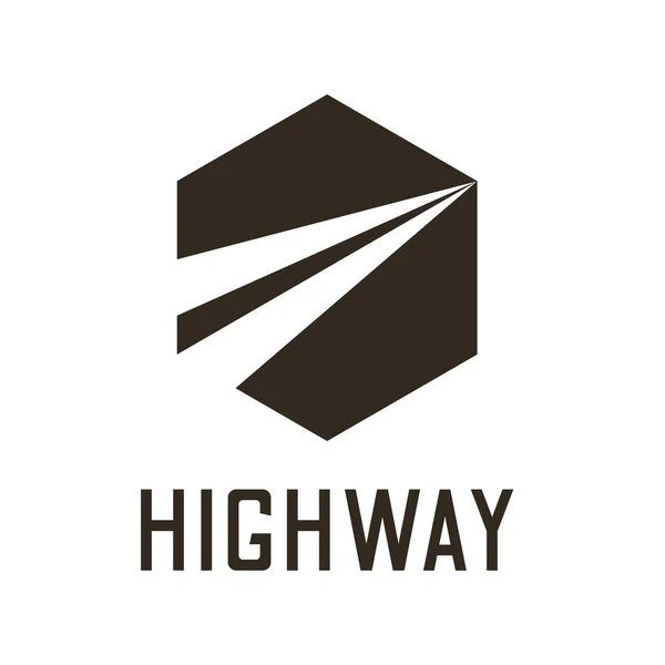 Sechseck Abstrakte Minimalistische Monochrome Zeichen Der Geschwindigkeit Autobahn Route Stockillustration